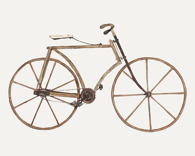 Винтажная векторная иллюстрация велосипеда, ремикс из работы Марджори Ли