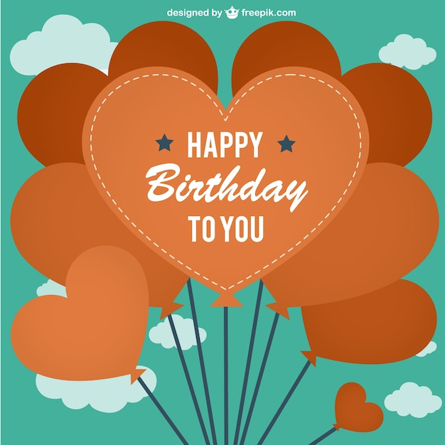 Free vector vintage birthday card vector