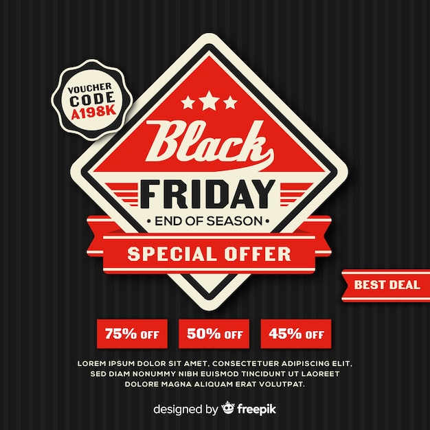 Free vector vintage black friday sales background