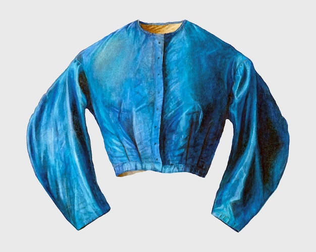 Винтажная синяя блузка в векторе, ремикс на произведение Фреда Хассеброка
