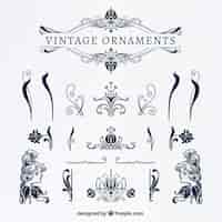 Free vector vintage blue ornaments