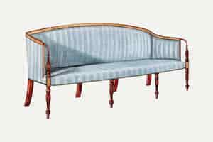 Free vector vintage blue sofa vector illustration, remixed from the artwork by john dieterich