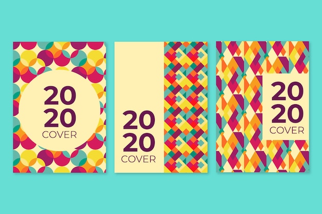 Free vector vintage books and notepads geometric cover collection