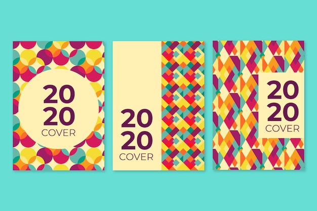 Vintage books and notepads geometric cover collection