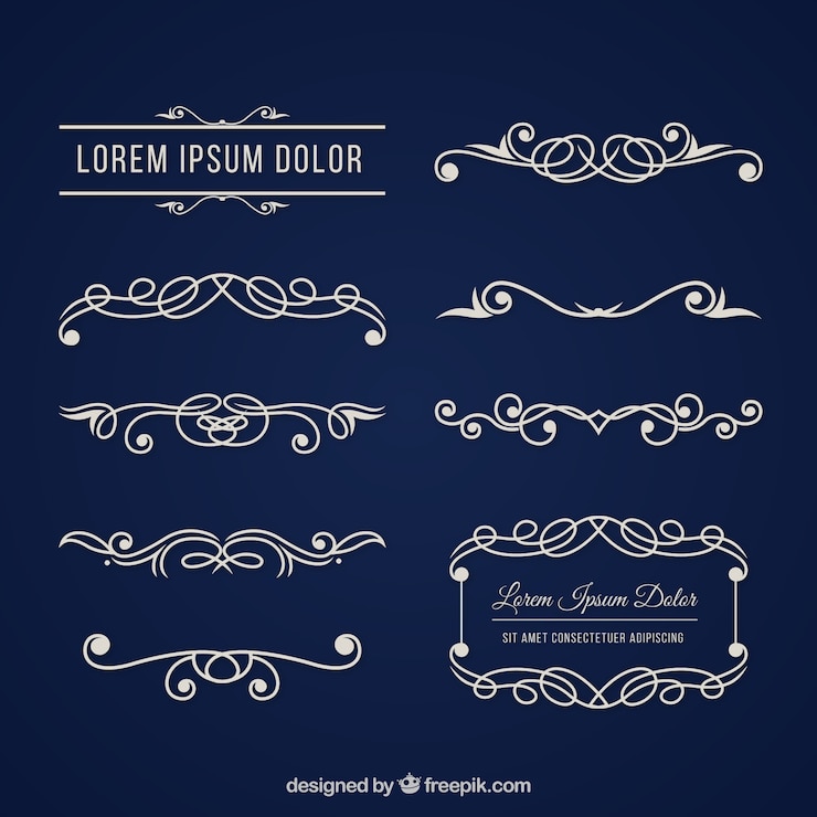 Free Vector  vintage borders set