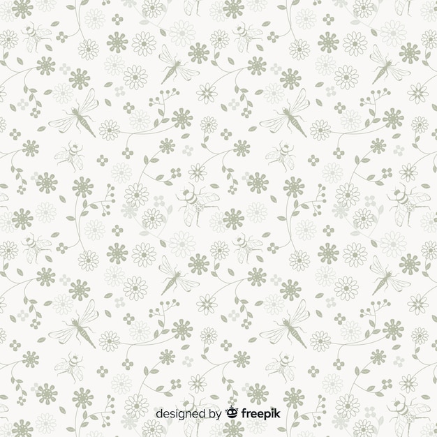 Бесплатное векторное изображение Винтажный ботанический фон