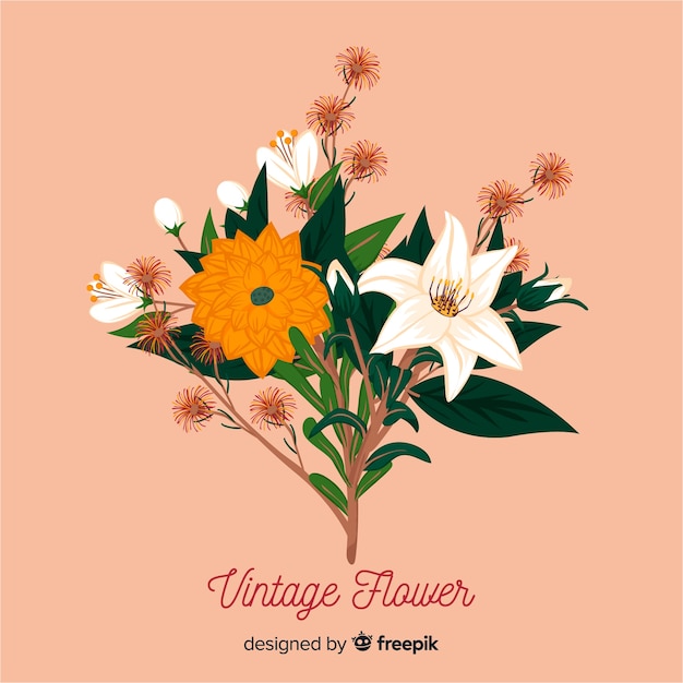 Free vector vintage botanical flower bouquet