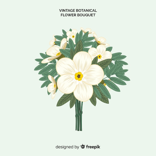 Vettore gratuito bouquet di fiori botanici vintage