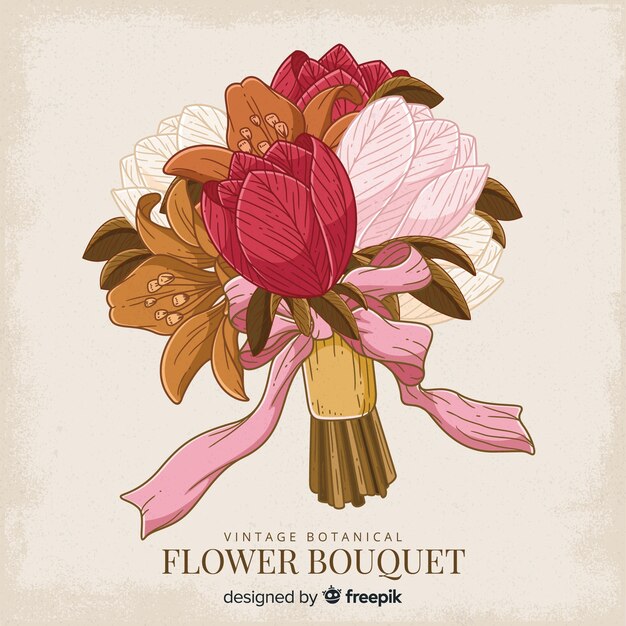 Free Vector vintage botanical flower bouquet
