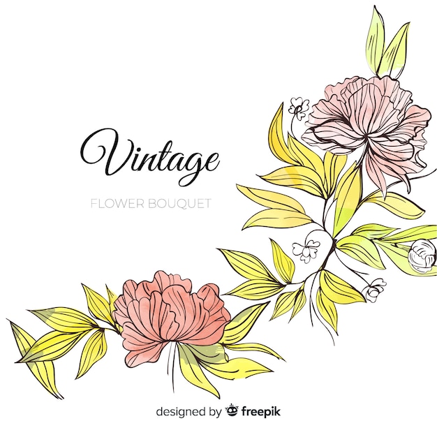 Vintage botanical flower bouquet