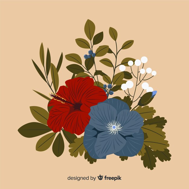 Premium Vector | Vintage botanical flower bouquet