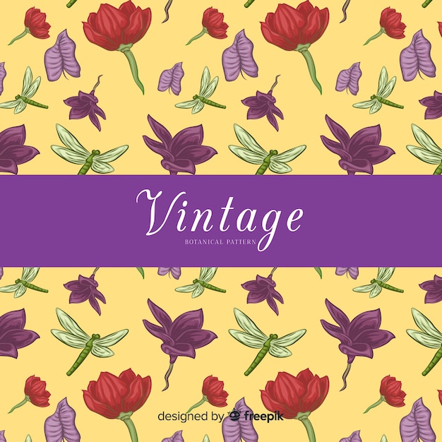 Free vector vintage botanical pattern