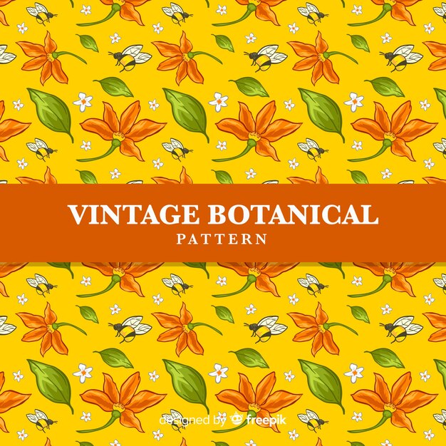 Free vector vintage botanical pattern