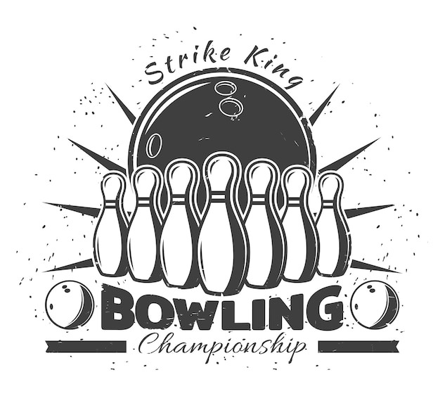 Vintage bowling club template