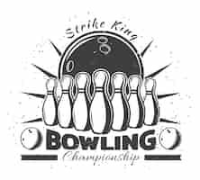 Free vector vintage bowling club template