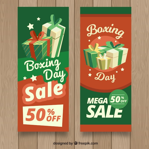 Vintage boxing day sale banner