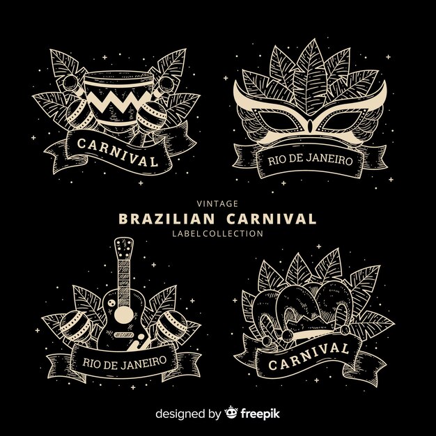 Vintage brazilian carnival label collection