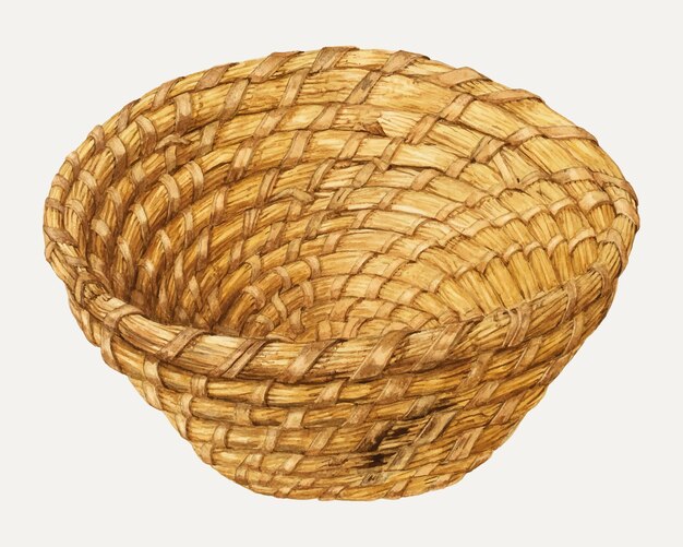 Vintage bread basket illustration vector, remixed from the artwork by Alfonso Moreno