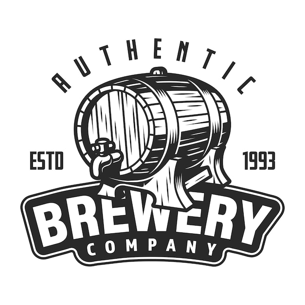 Шаблон логотипа старинный пивоваренный завод