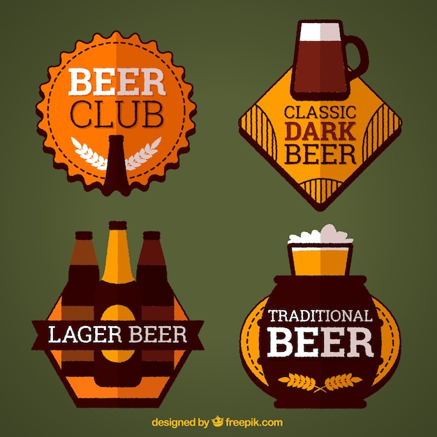 Free vector vintage brewery stickers set