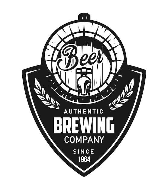 Free vector vintage brewing black logotype