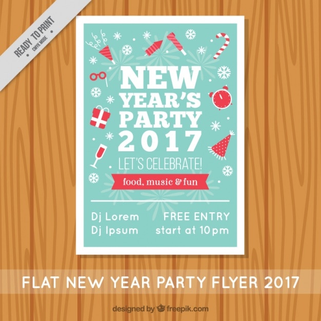vintage brochure of new year's party