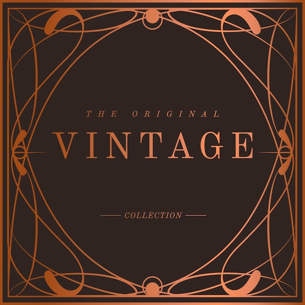 Free vector vintage bronze art nouveau badge