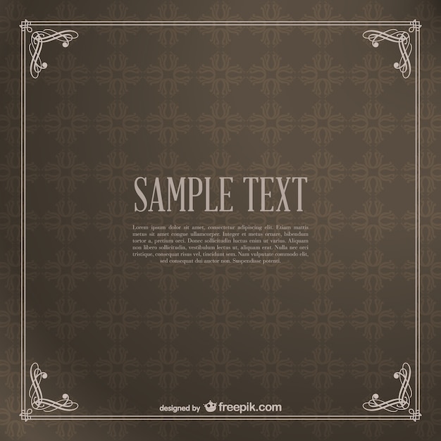 Free vector vintage brown card with frame