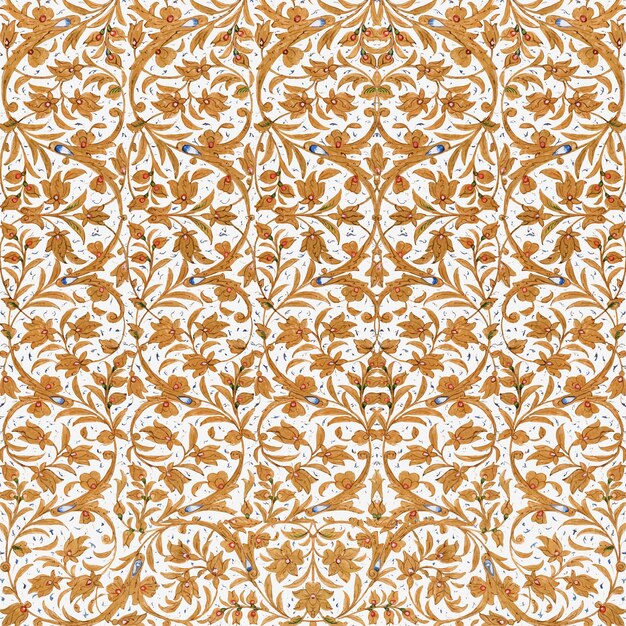 Vintage brown floral pattern background