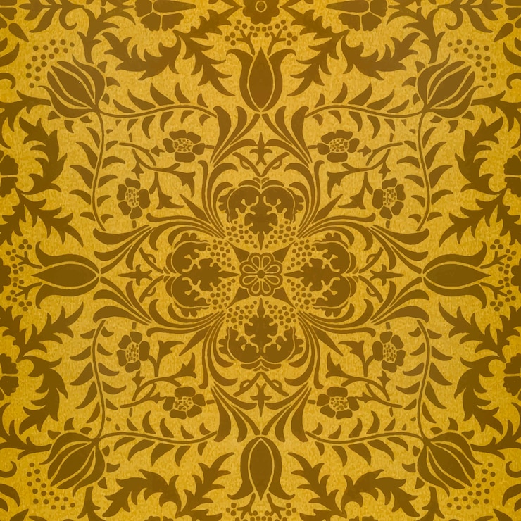 Free Vector vintage brown flower pattern vector