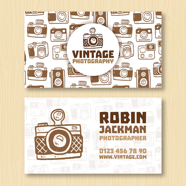 Vintage business card for photographer