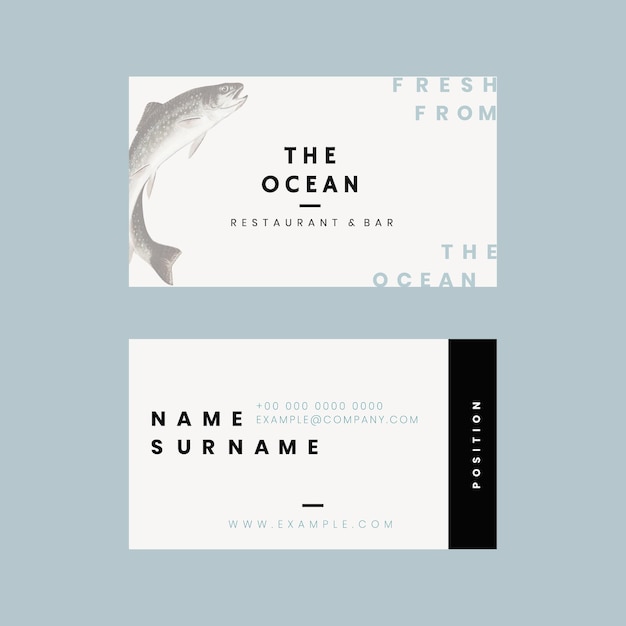 Free vector vintage business card template for restaurant, remixed from public domain artworks