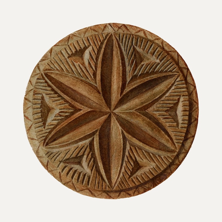 मुफ़्त वेक्टर vintage butter mold illustration vector, remixed from the artwork by charlotte angus