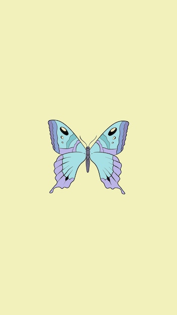 Vintage butterfly vector mobile phone wallpaper