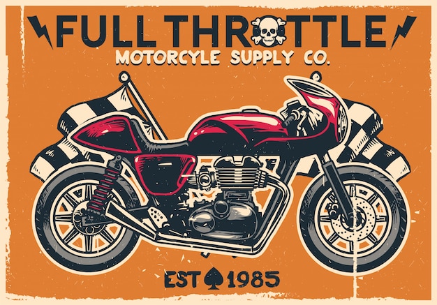 Vintage cafe racer motorcycle