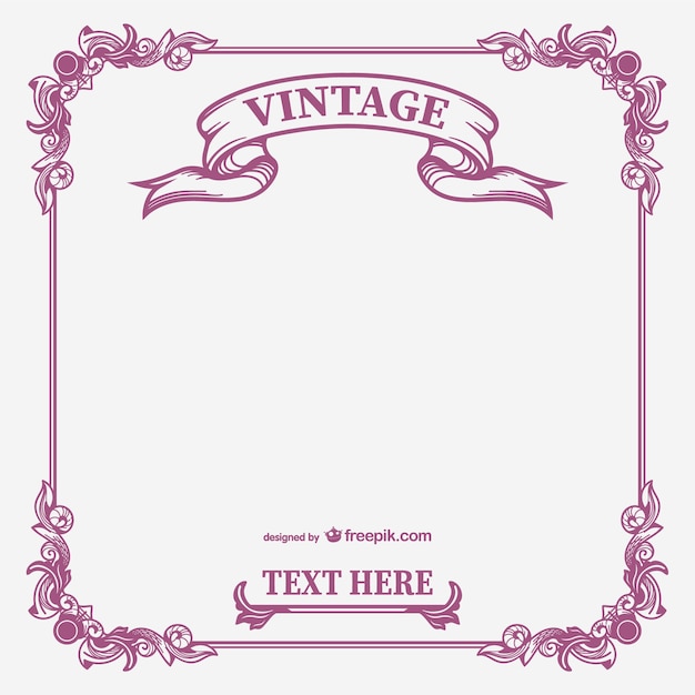 Free vector vintage calligraphic frame vector