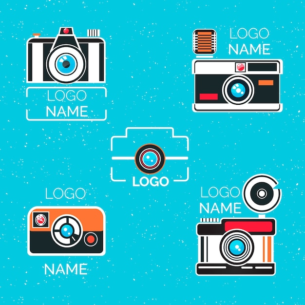 Free vector vintage camera logo collection