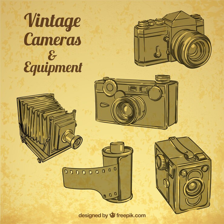 Free Vector vintage cameras & equipment