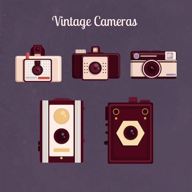 Free vector vintage cameras