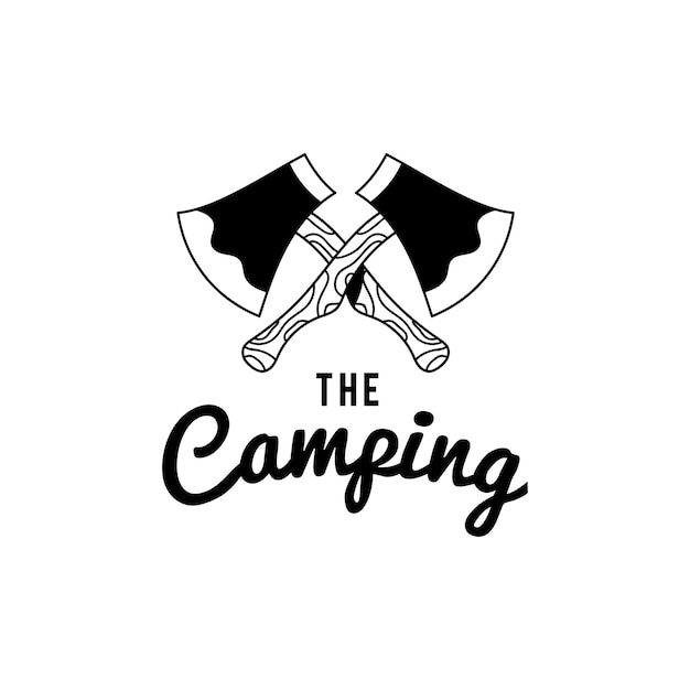 Vintage the camping logo text design vector