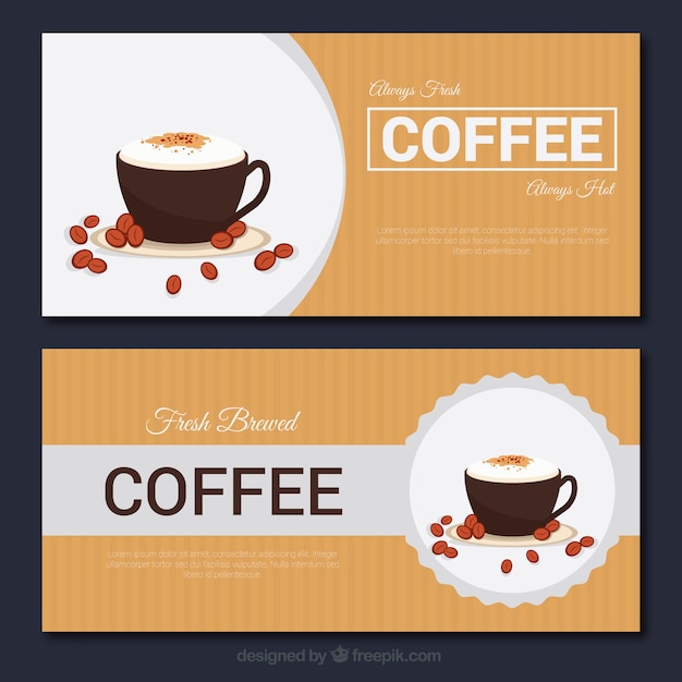 Free vector vintage cappuccino banners