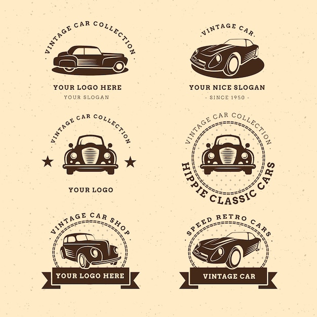 Коллекция логотипа vintage car