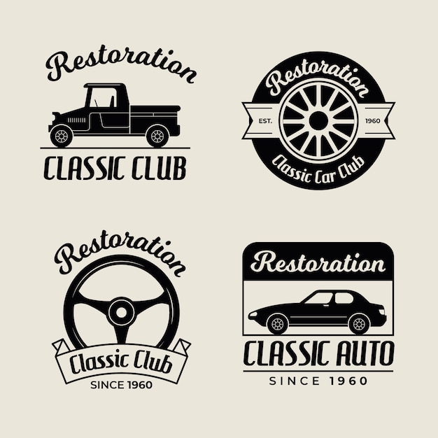 Vintage car logo collection