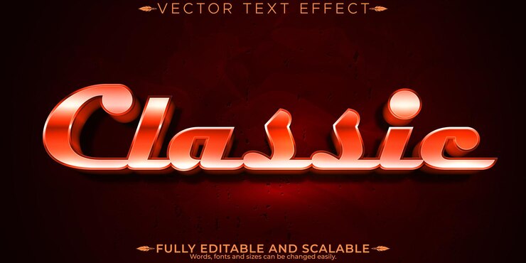 Free Vector vintage car text effect editable 70s and 80s text style