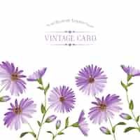 Vettore gratuito modello di carta vintage con testa di fiore di crisantemo