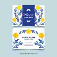 Free vector vintage card of yellow watercolor flowers