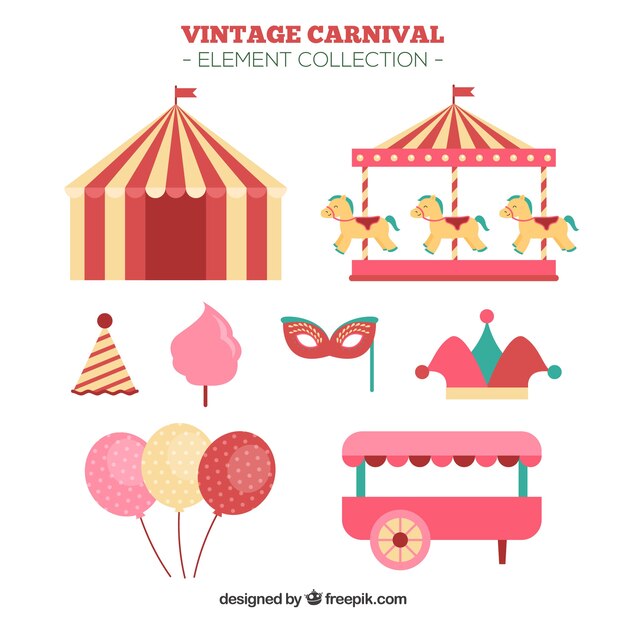 Vintage carnival elements collection