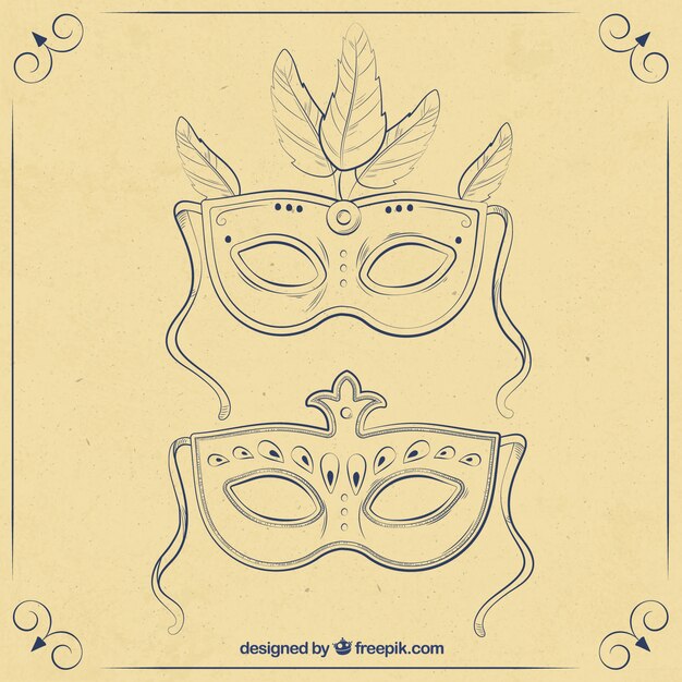 Vintage carnival masks