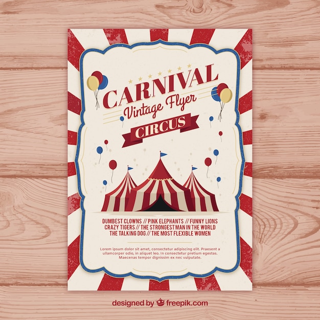 Free vector vintage carnival party flyer/poster