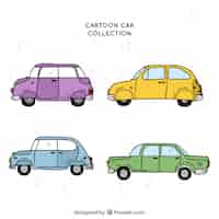 Free vector vintage cars with hand drawn style